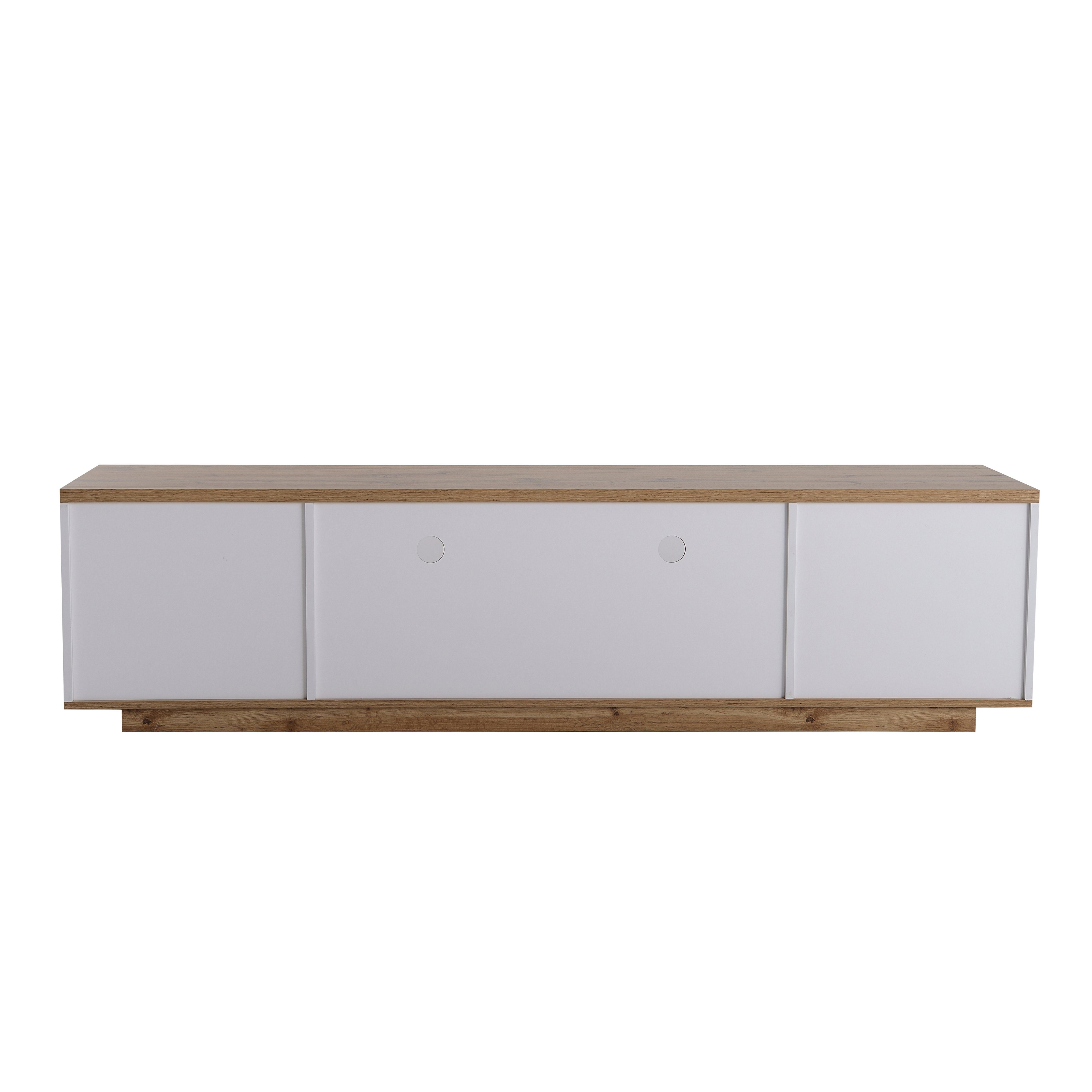 Merax Lowboard mit 5 Türen, Wildeiche TV Schrank, Fernsehtisch TV Board, Vintage Industrial, Breite 180cm