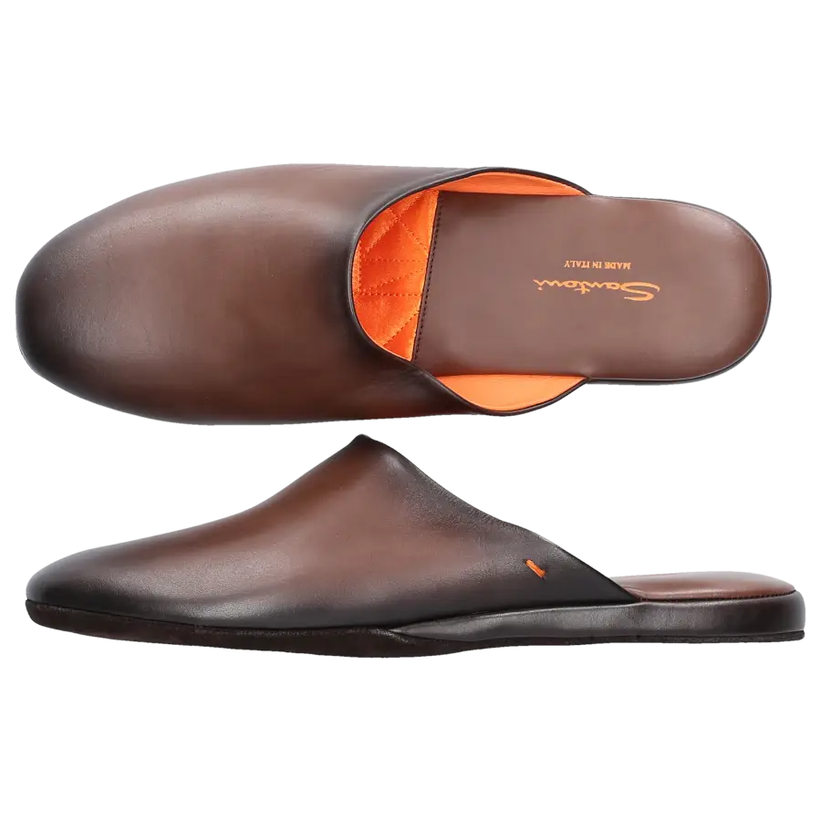 Santoni - Hausschuhe A1644 Kalbsleder - braun