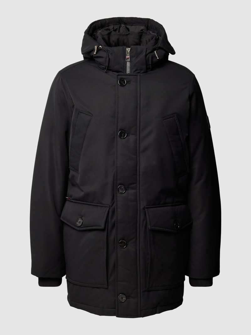 Parka mit abnehmbarer Kapuze Modell 'ROCKIE' in schwarz