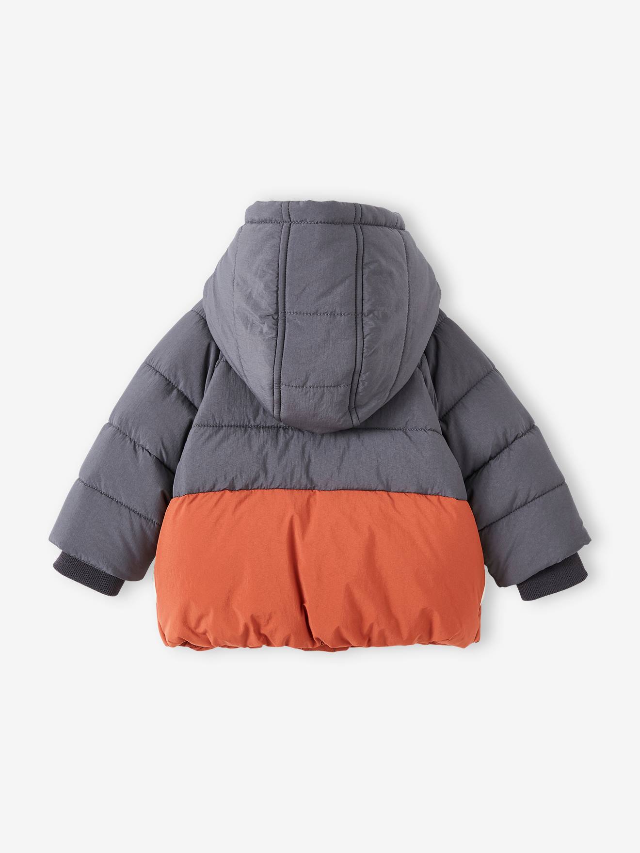 Doudoune colorblock bébé avec capuche marine