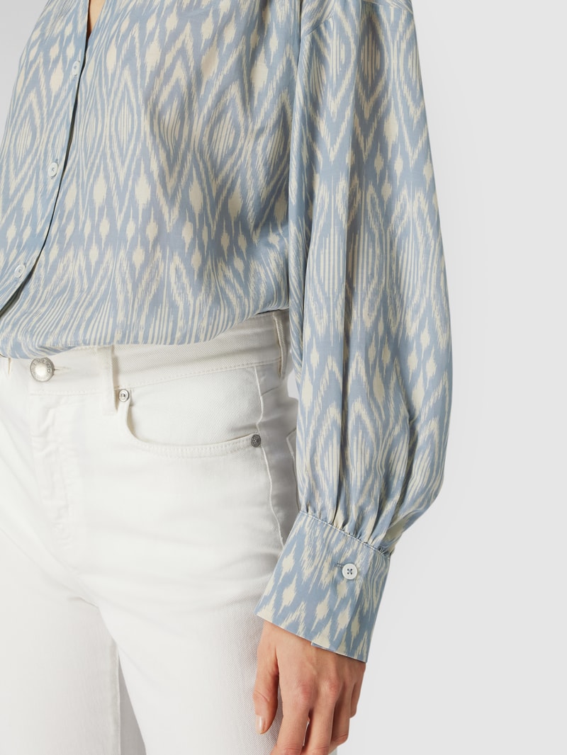 Bluse im Oversized-Look in bleu meliert