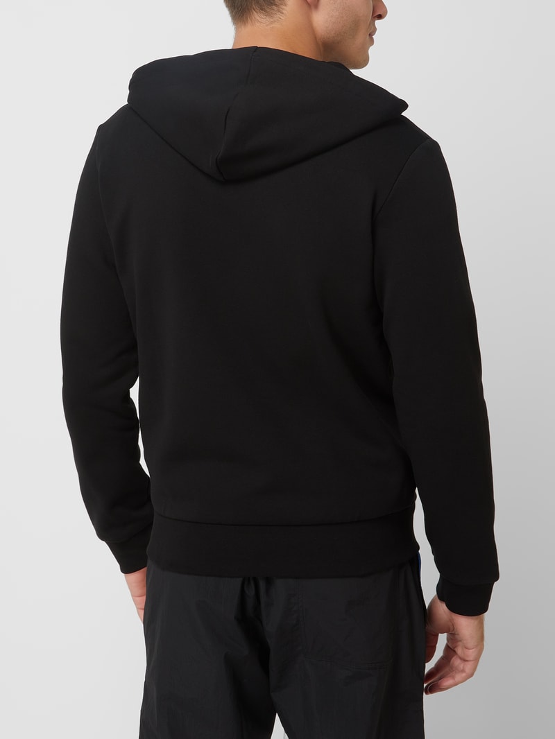 Classic Fit Sweatjacke mit Kapuze in schwarz