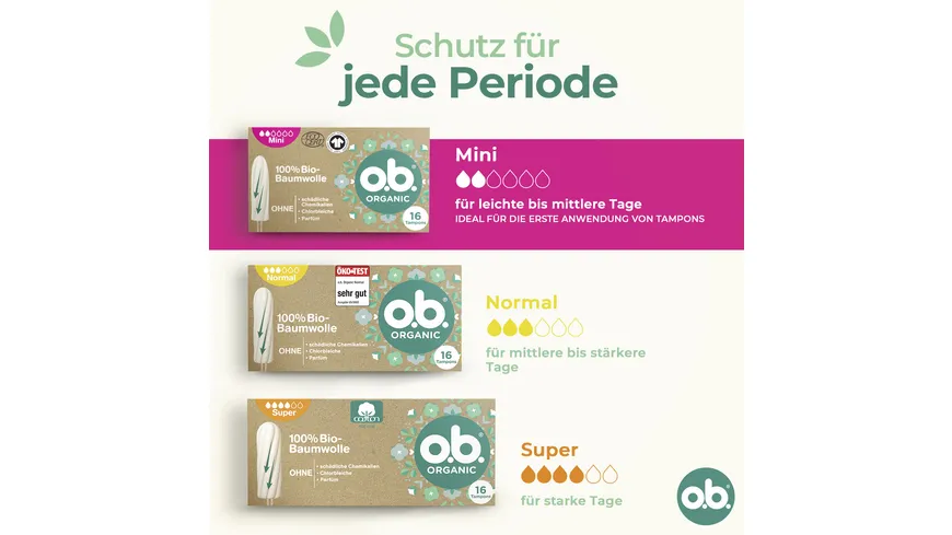 O.B. ORGANIC BIO TAMPON MINI 16ER