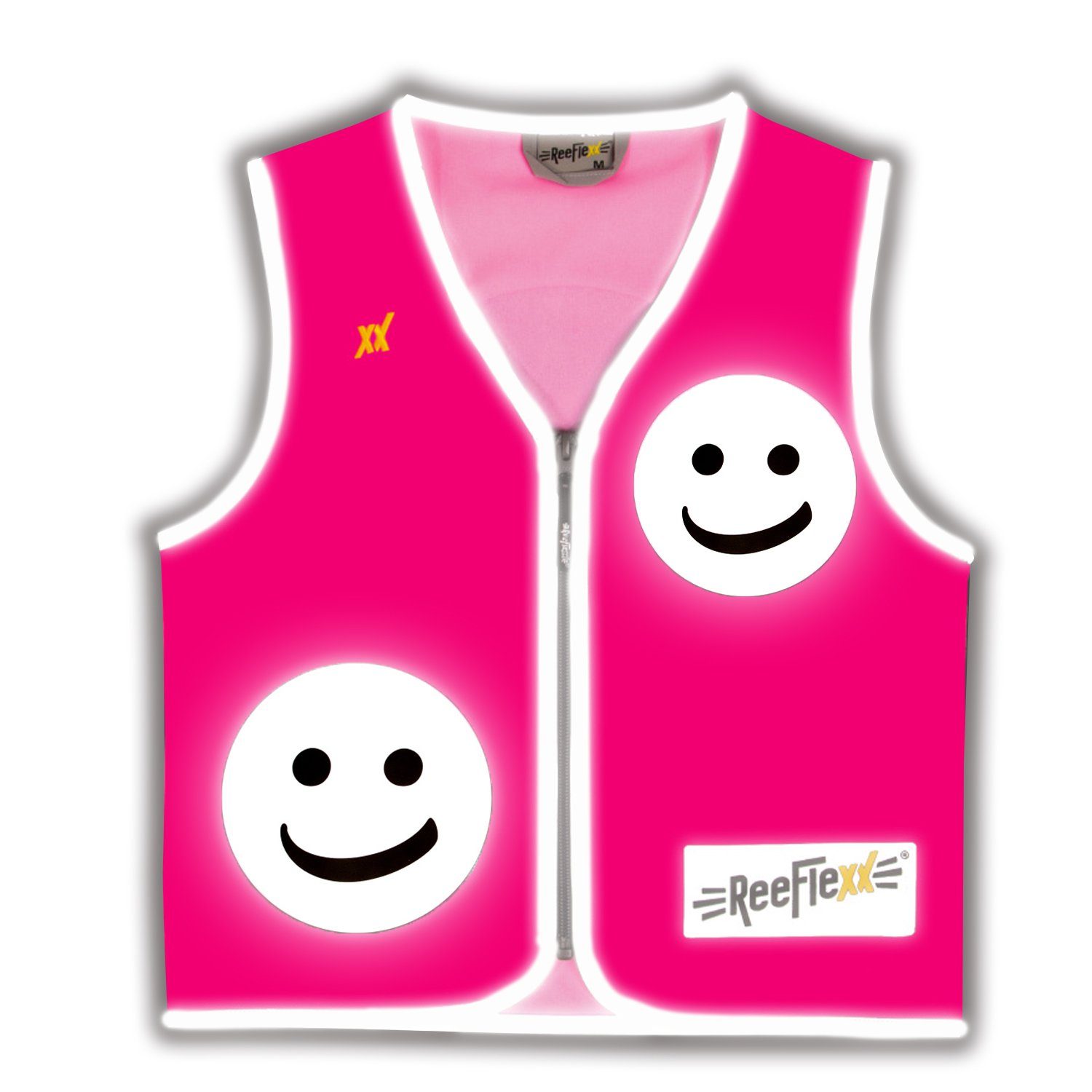 ReeFlexx Warnweste Solid Pink Smiley - Kinderwarnweste