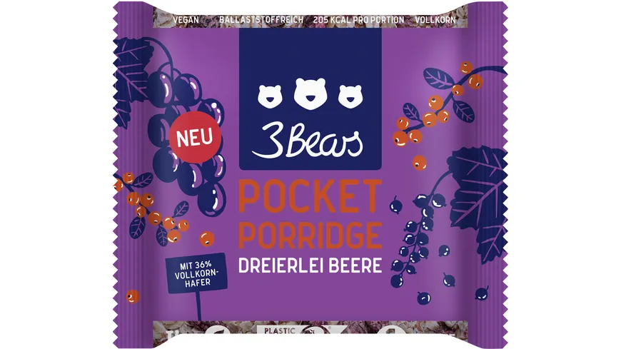 3Bears Pocket Porridge Dreierlei Beere 55 g