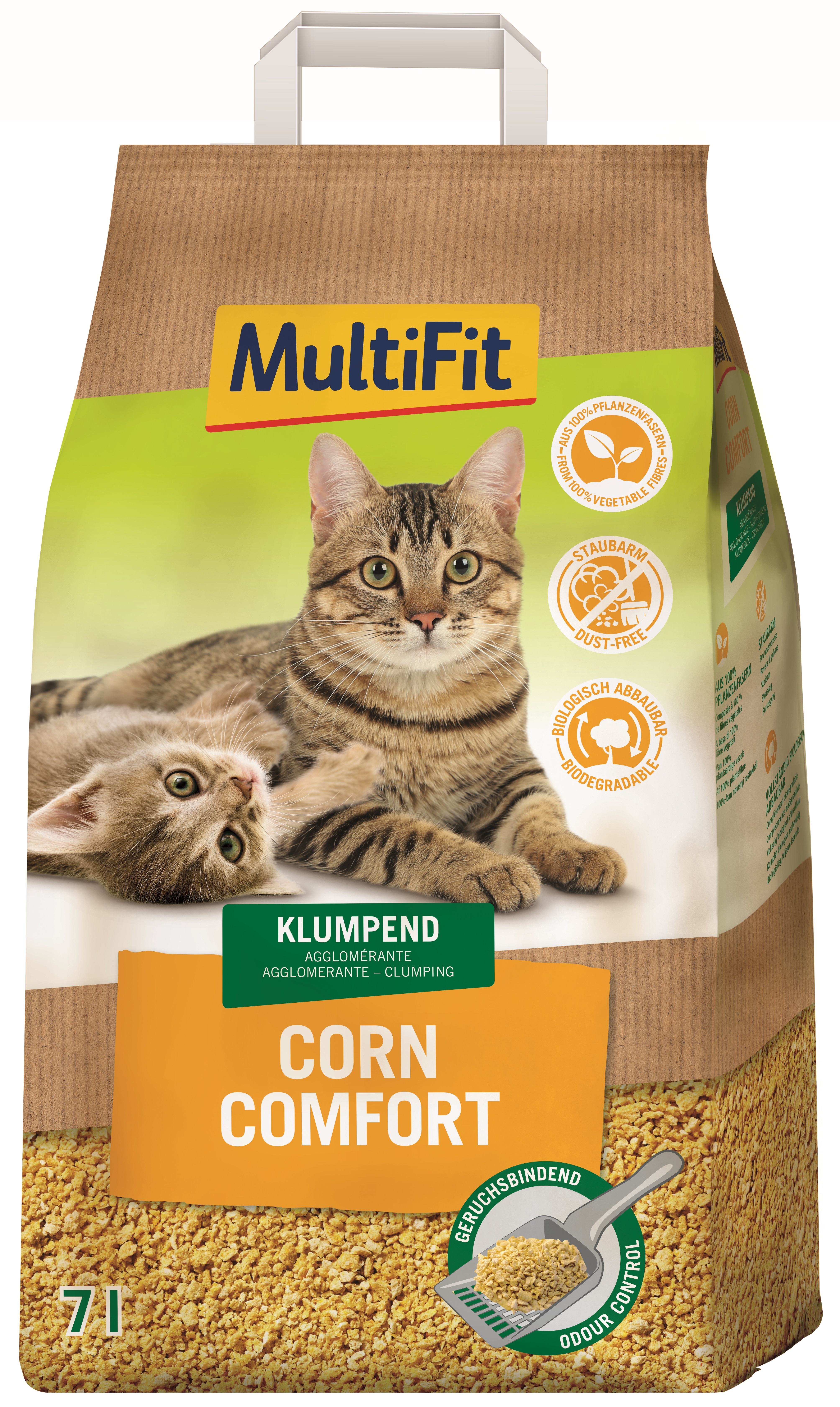 MultiFit Katzenstreu MultiFit Klumpstreu Corn Comfort 7 l