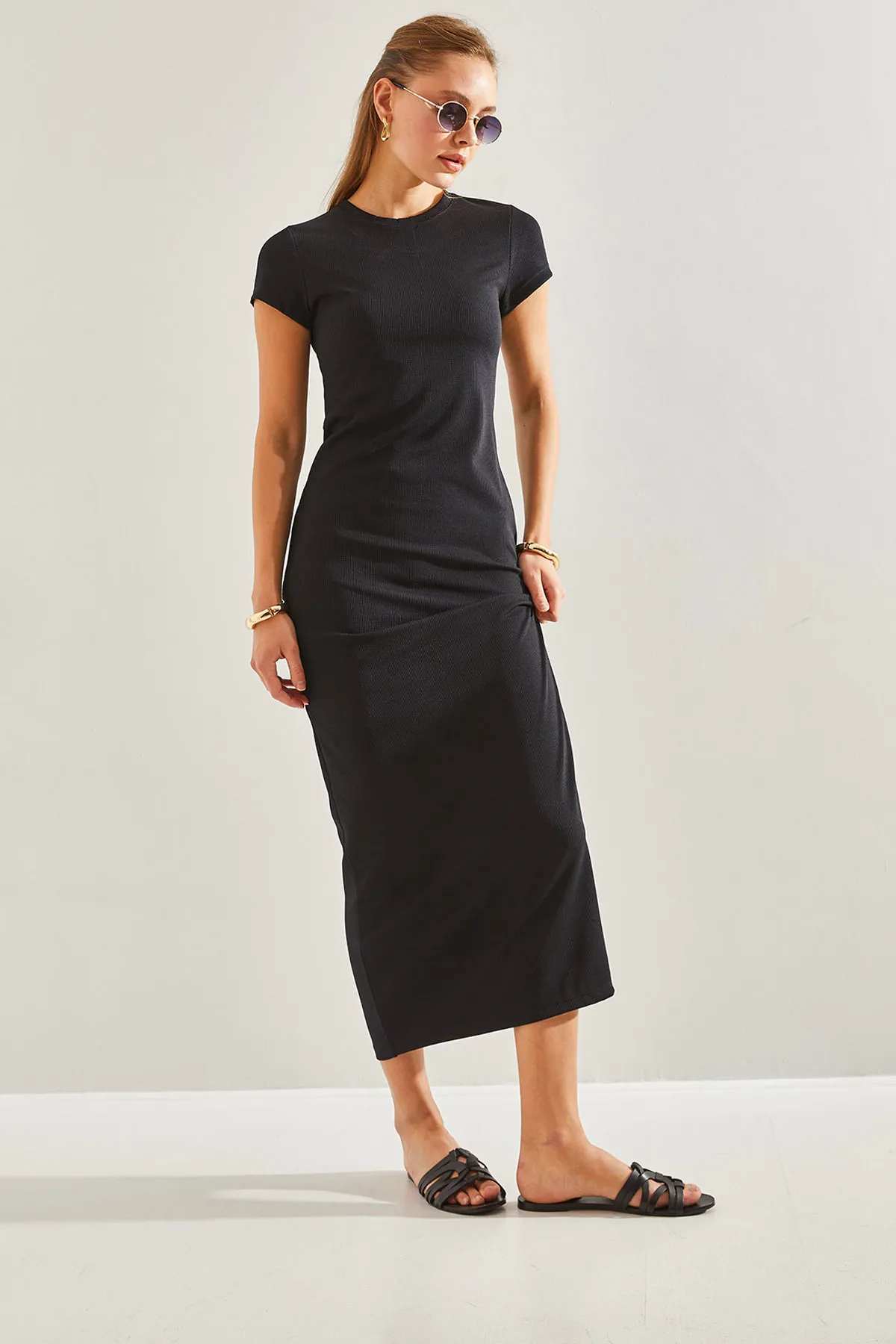 Bianco Lucci  Damen Basic Kurzarmkleid