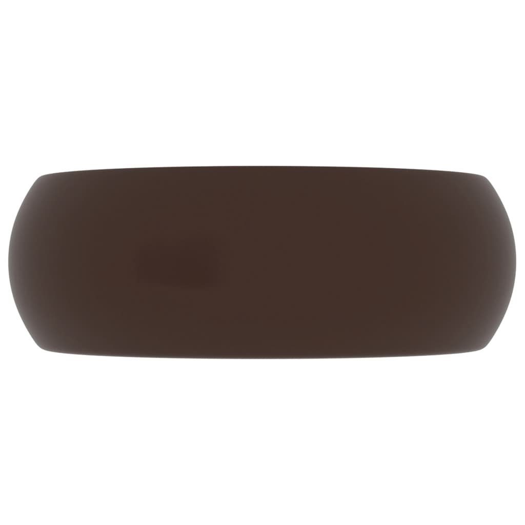 vidaXL Waschbecken Luxuriöses Waschbecken Rund Matt Dunkelbraun 40x15 cm Keramik