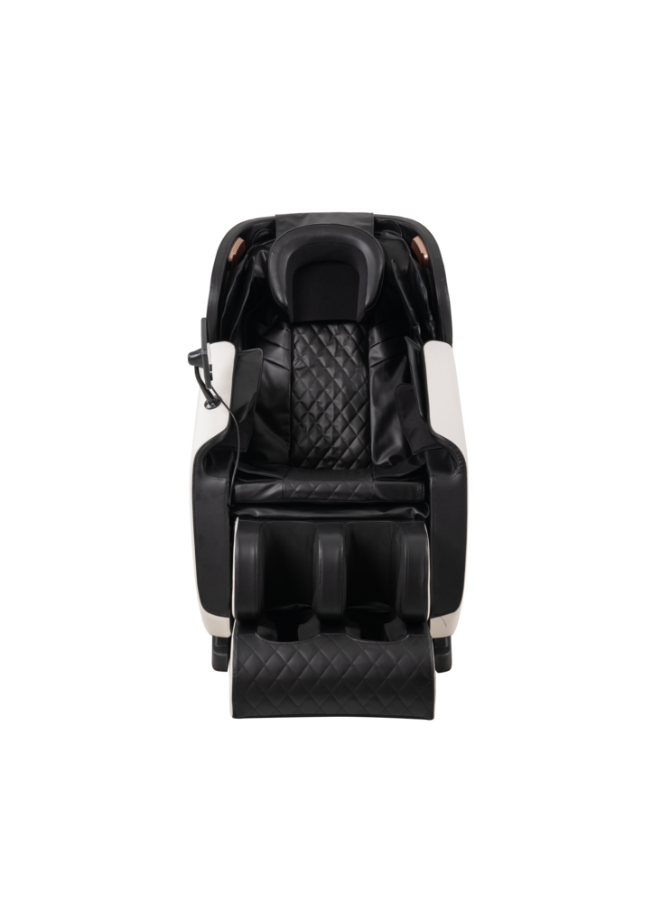 Happy Home Happy Home Elektrischer Massagesessel mit Kopfstütze, Armabdeckung & Airbag, Schwarz / Weiß
