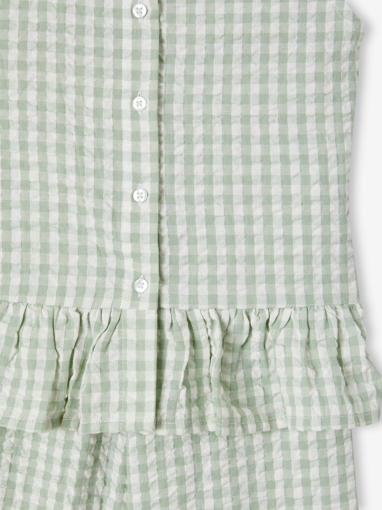 Vertbaudet Mädchen-Set: Bluse & 7/8-Hose - salbeigrün