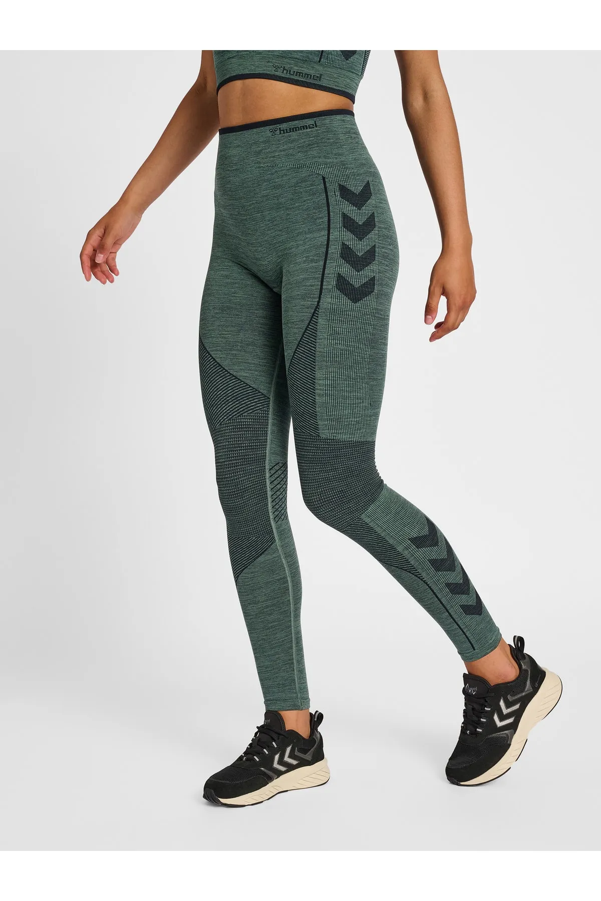 hummel  Sport-Leggings - Grün - Mittlerer Bund