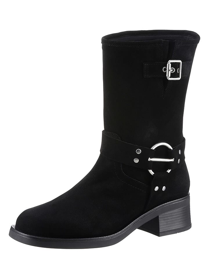 Heine Leder-Stiefel in Schwarz günstig kaufen