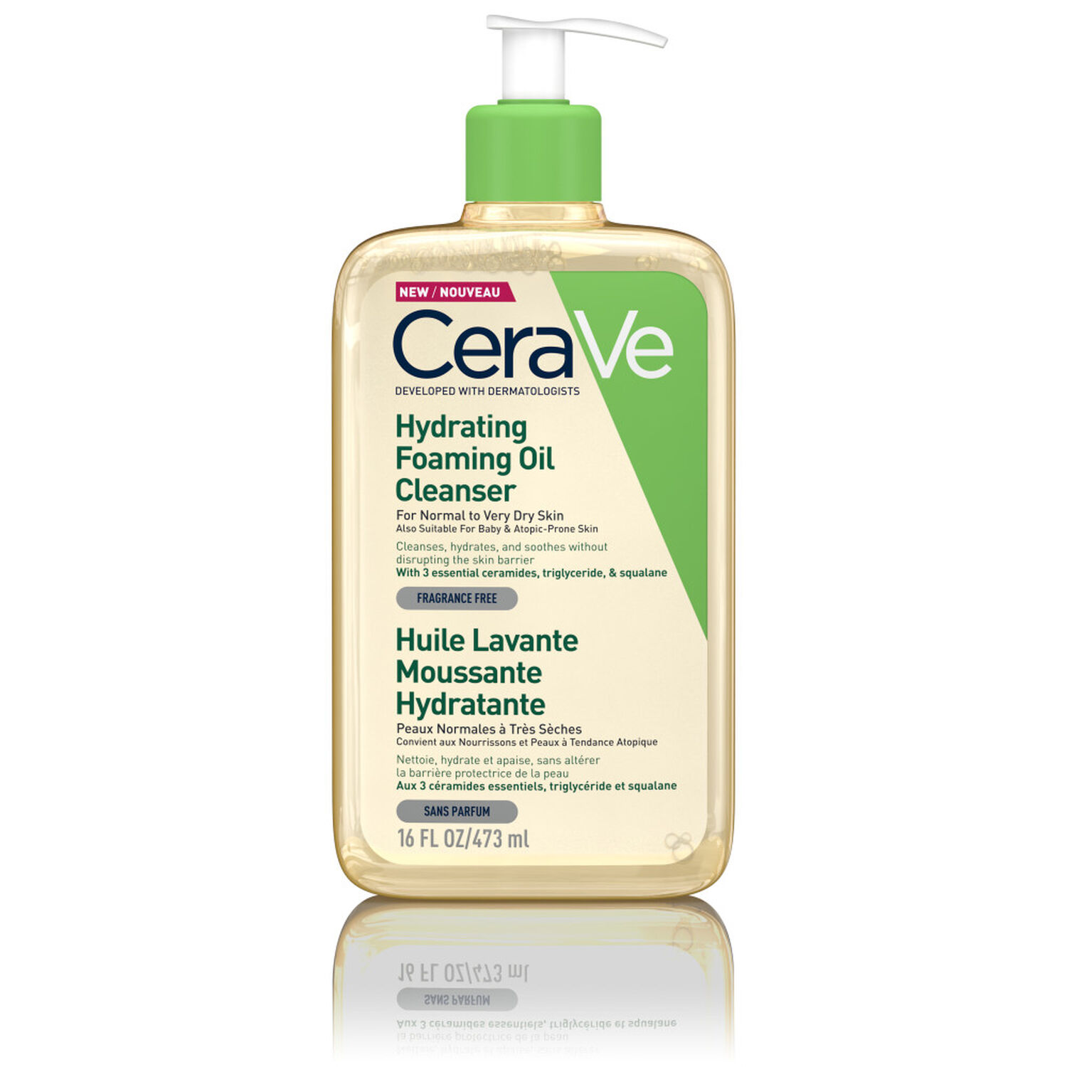 Cerave Huile Lavante Moussante Peaux Normales à Très Sèches