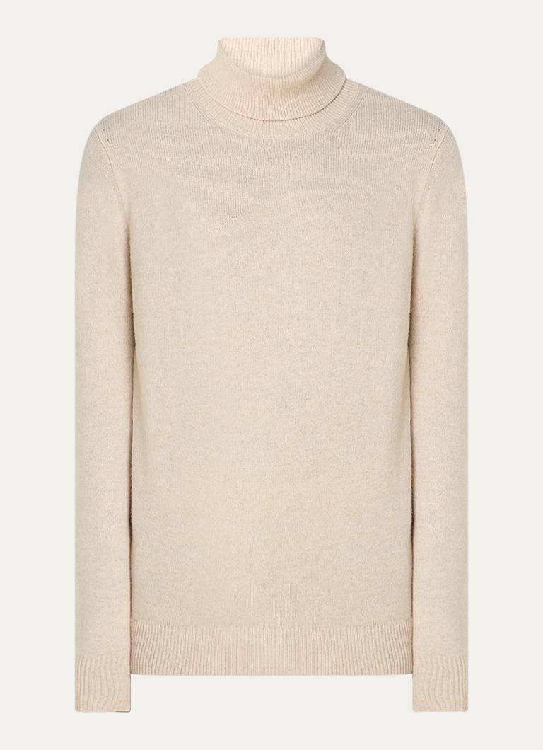 Profuomo Fine-knit wool blend sweater with col and embroidered design