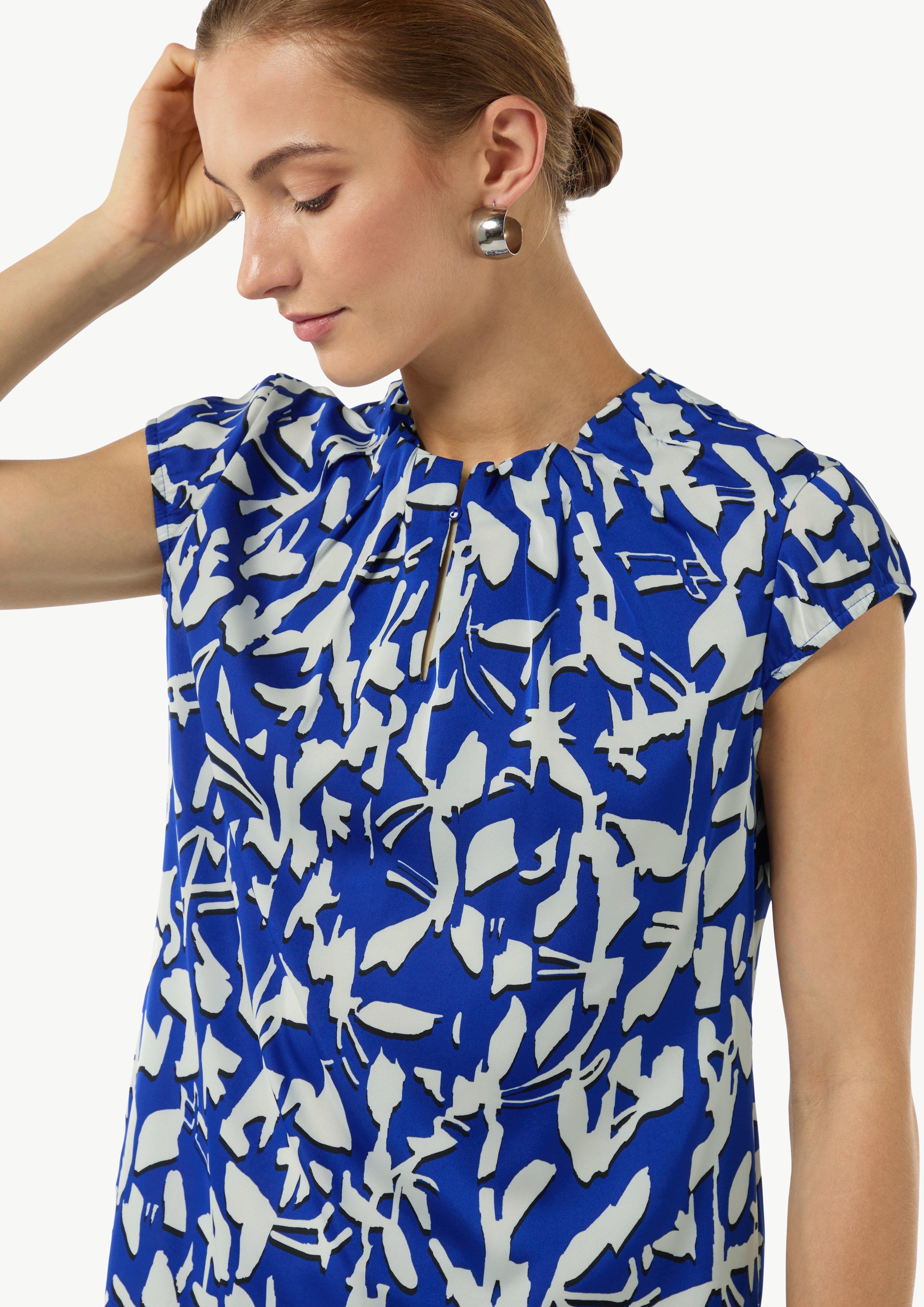 Bluse aus Satin - ozeanblau