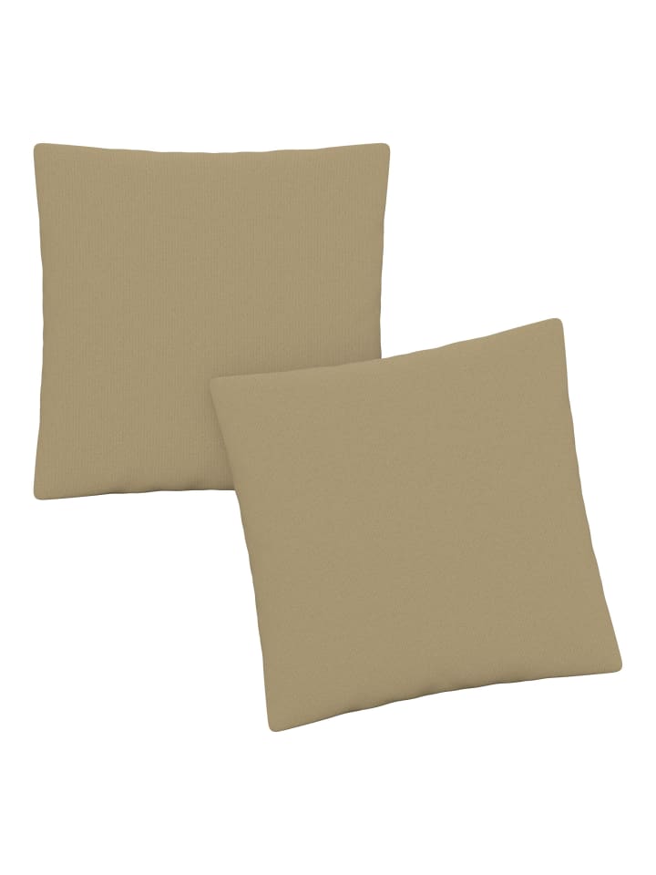 GMD Living 2er Set Jersey Kissenhüllen JESBERG in Farbe Sand günstig kaufen