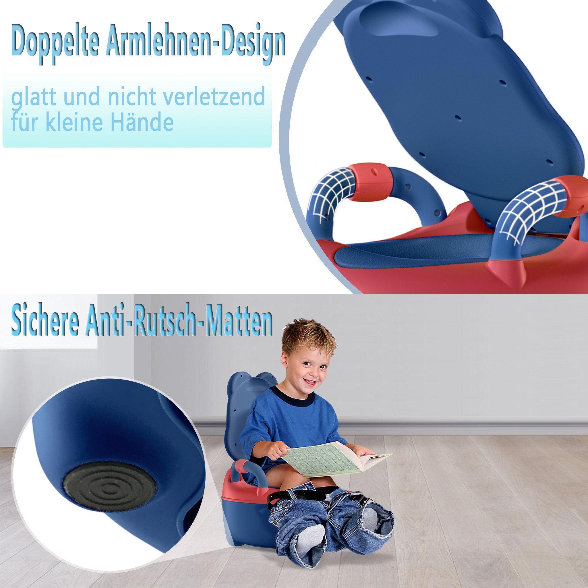 AUFUN Baby-Toilettensitz Kinder Töpfchen Toilettentrainer, Frosch Kindertoilette