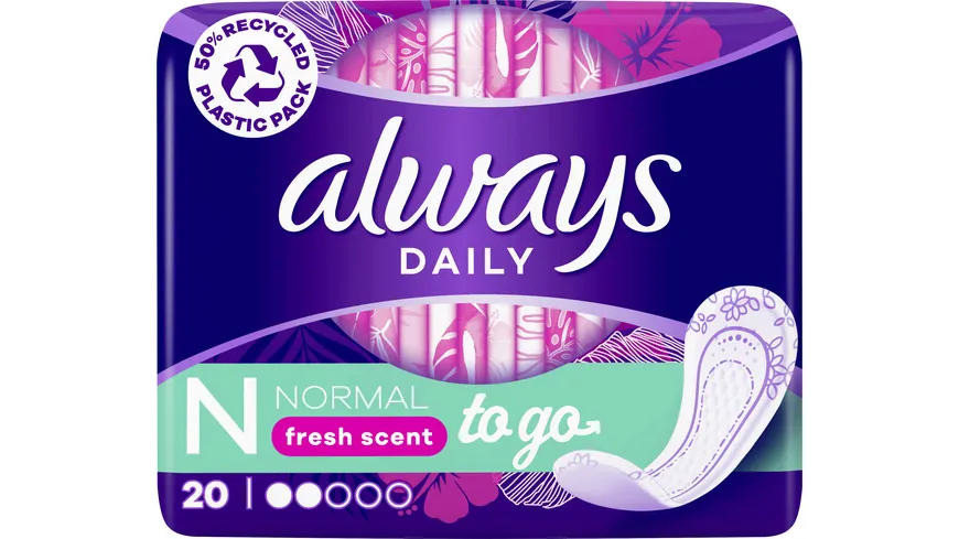 Always Slipeinlagen Normal to go – mit Geruchsneutralisierung