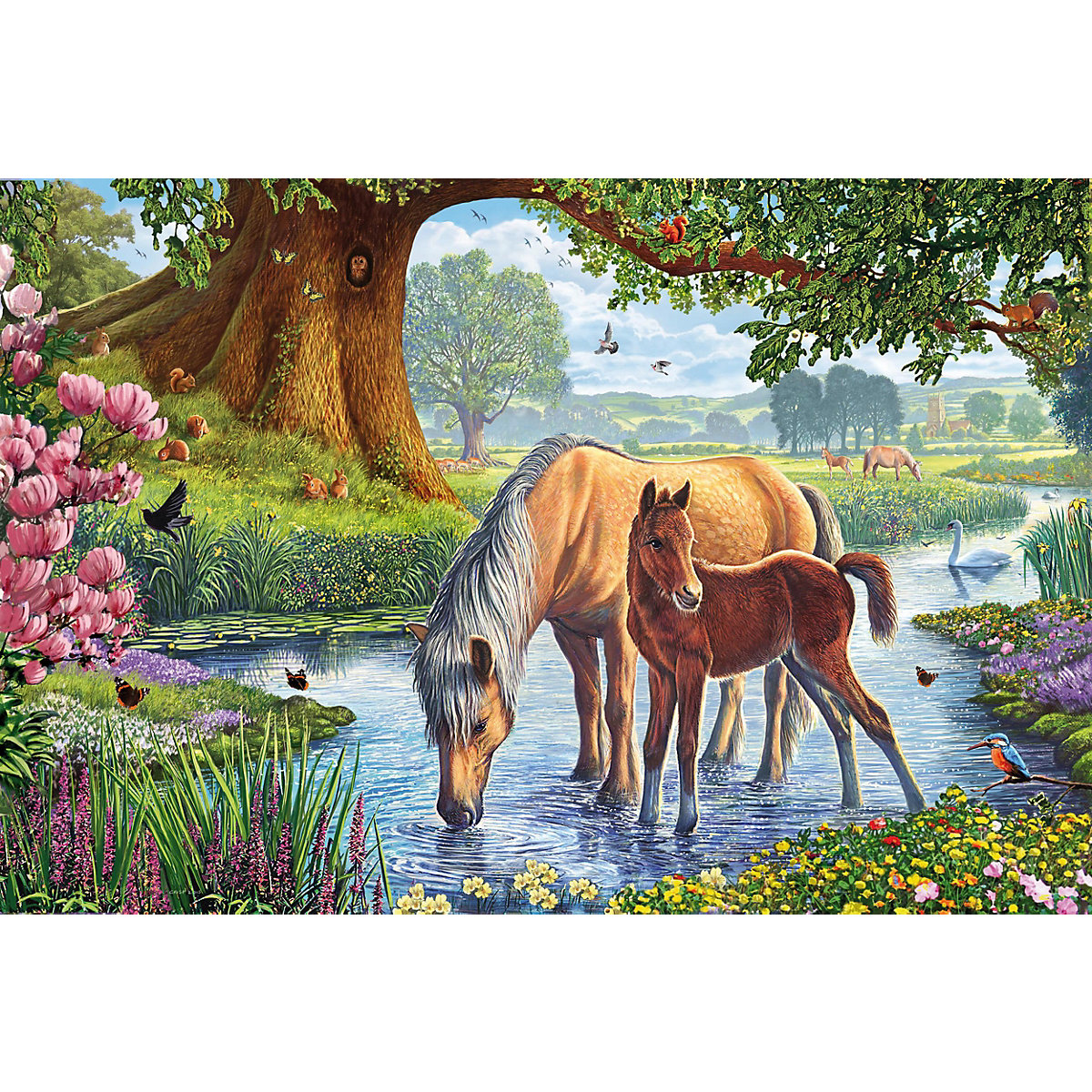 Puzzle Pferde am Bach, 150 Teile