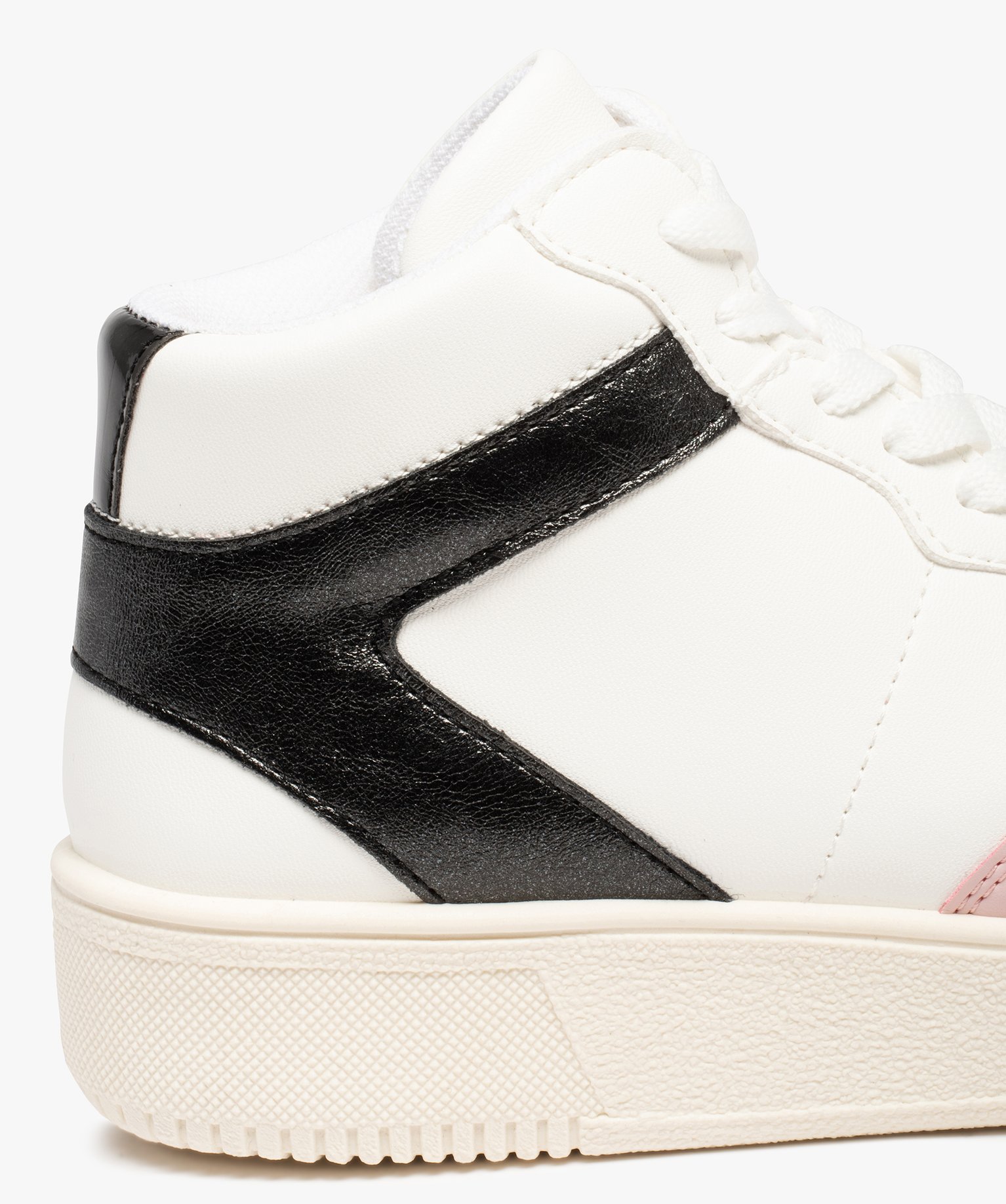 Baskets femme mid-cut colorées à lacets blanc | GEMO