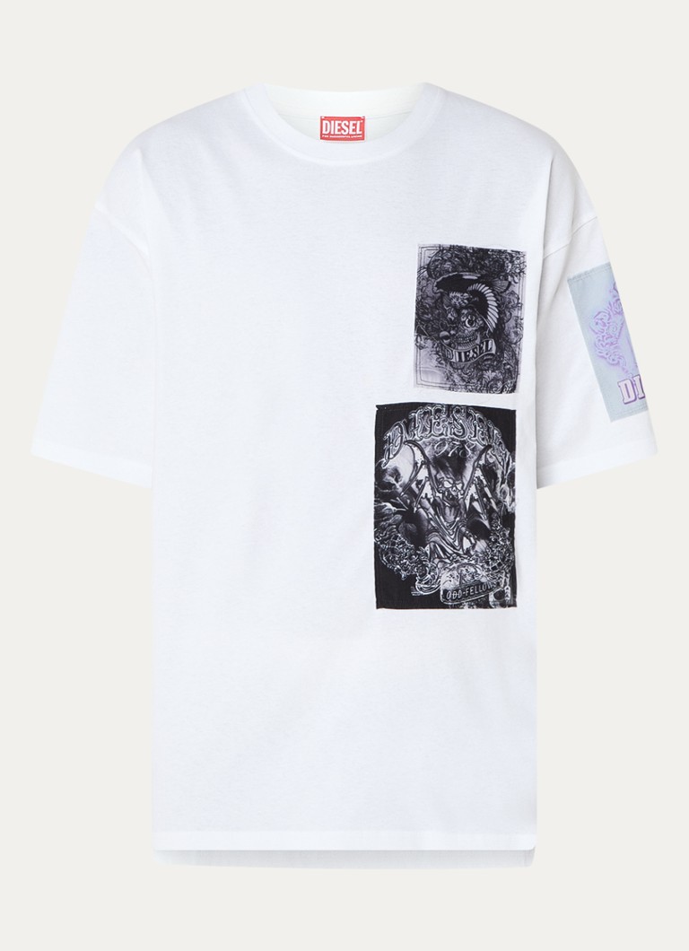 Tricou Diesel cu logo și imprimeu pe spate.