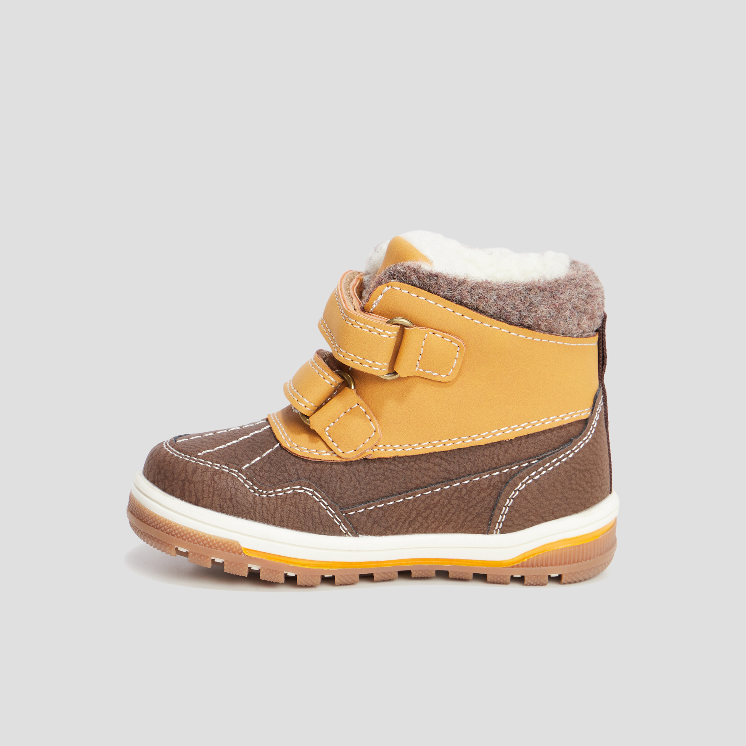 Bottines fourrées à scratchs Trappeur camel bébé garçon | La Halle