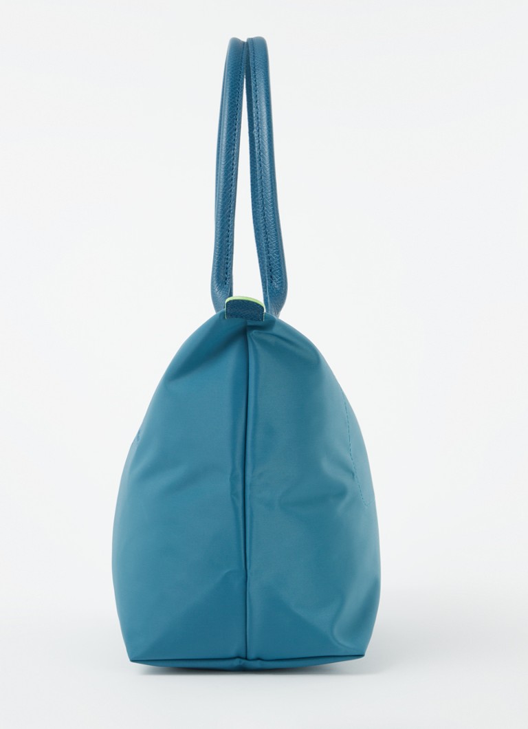 Longchamp Le Pliage Vihreä olkalaukku M nahkayksityiskohdilla