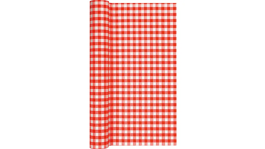 Home-Fashion Tischläufer Karo 490x40cm rot, weiß kariert