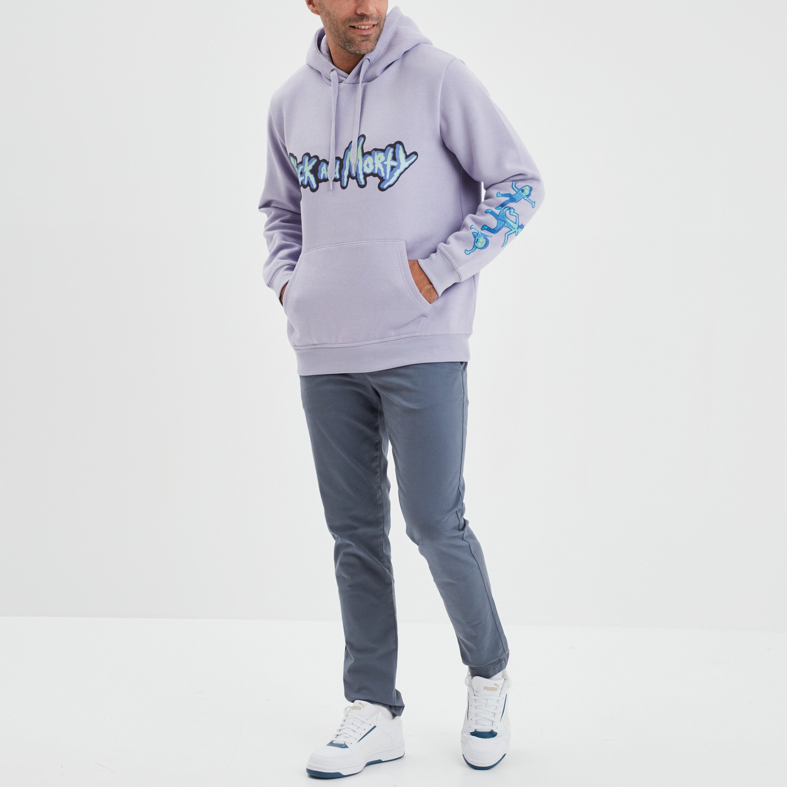 Sweat à capuche hoodie Rick et Morty parme homme | La Halle
