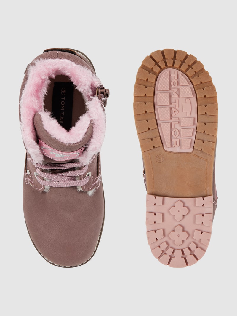 Boots in Leder-Optik in rosa