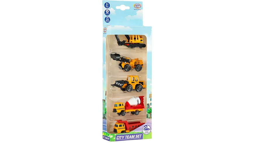 Müller - Toy Place - City Team Set - 5 Fahrzeuge, 3-fach sortiert, 1 Stück