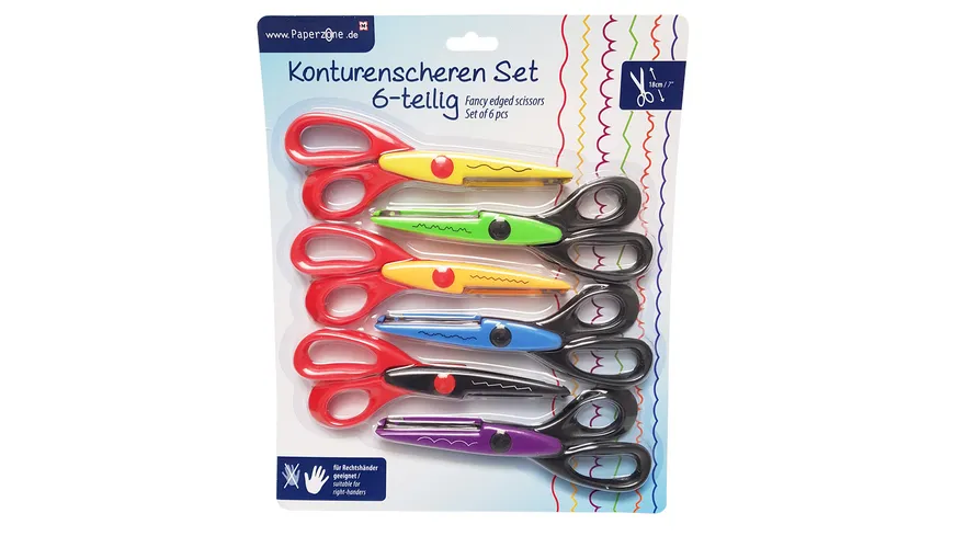 PAPERZONE Konturenscheren-Set 6teilig