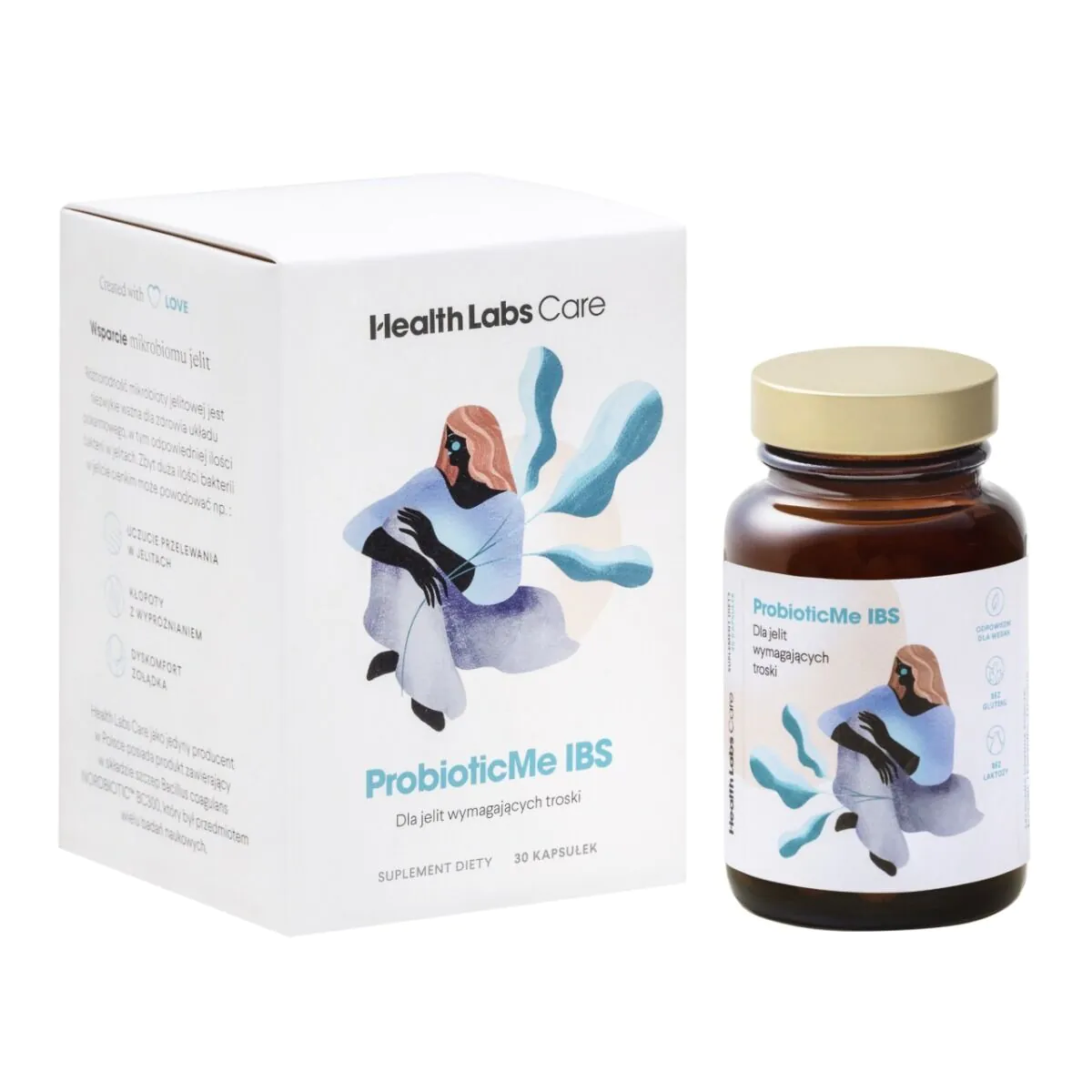 Health Labs Care ProbioticMe IBS Kosttilskud, der understøtter fordøjelsessystemet, kapsler