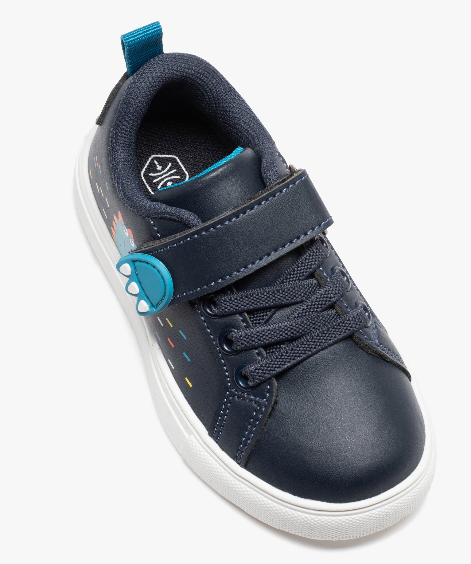 Tennis Garçon avec motif dinosaure et fermeture scratch marine | GEMO