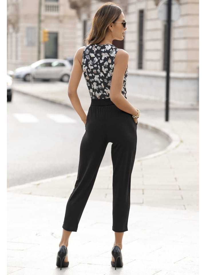 LASCANA Overall in schwarz-beige-bedruckt günstig kaufen