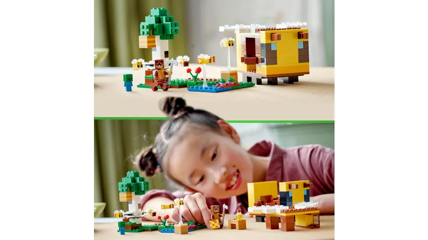 LEGO Minecraft 21241 Das Bienenhäuschen Set, Tier-Spielzeug