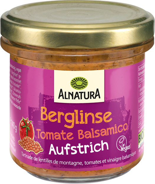 Alnatura Bio Berglinse Tomate Balsamico Aufstrich