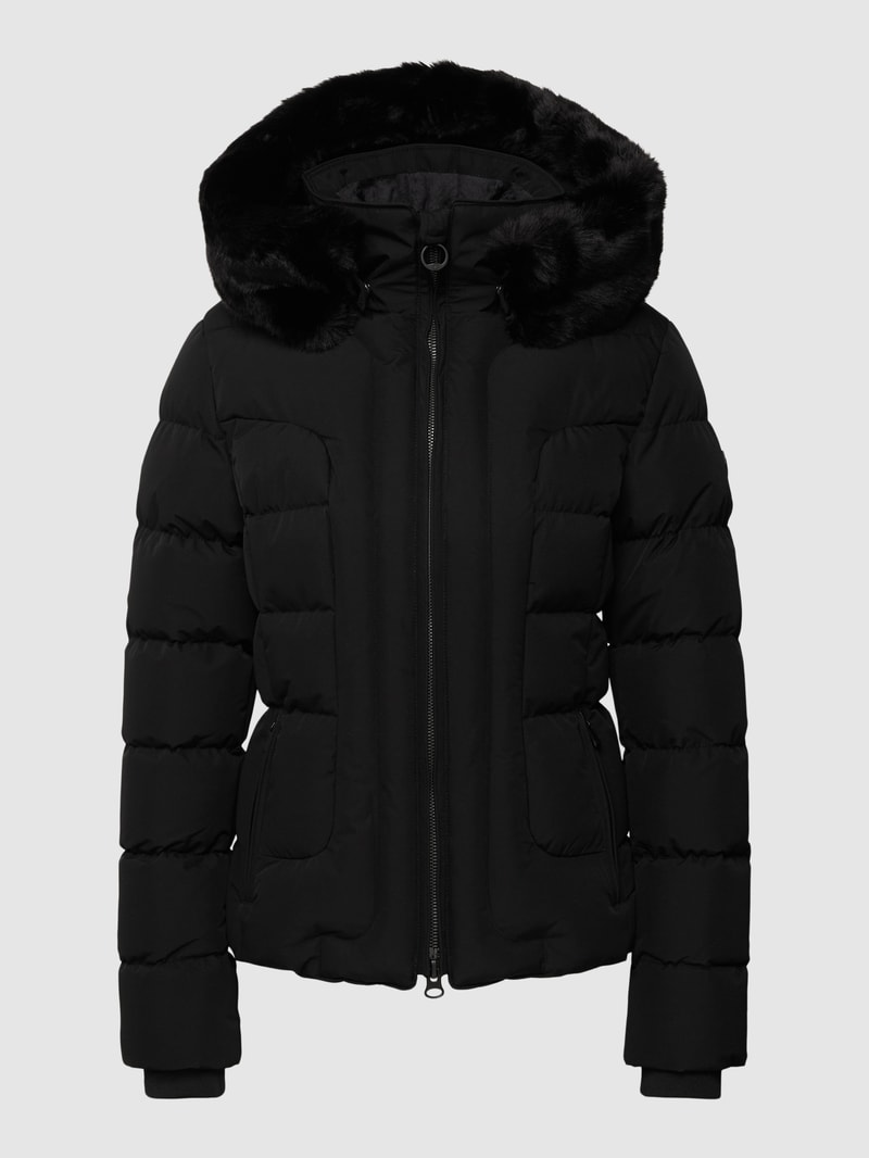 Funktionsjacke mit abnehmbarer Kapuze Modell 'Belvitesse Short' in schwarz