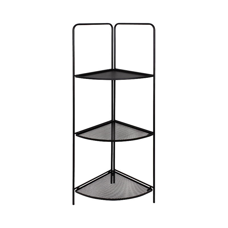 Gulvhylle hjørne 52x35x120 cm inne/ute sort