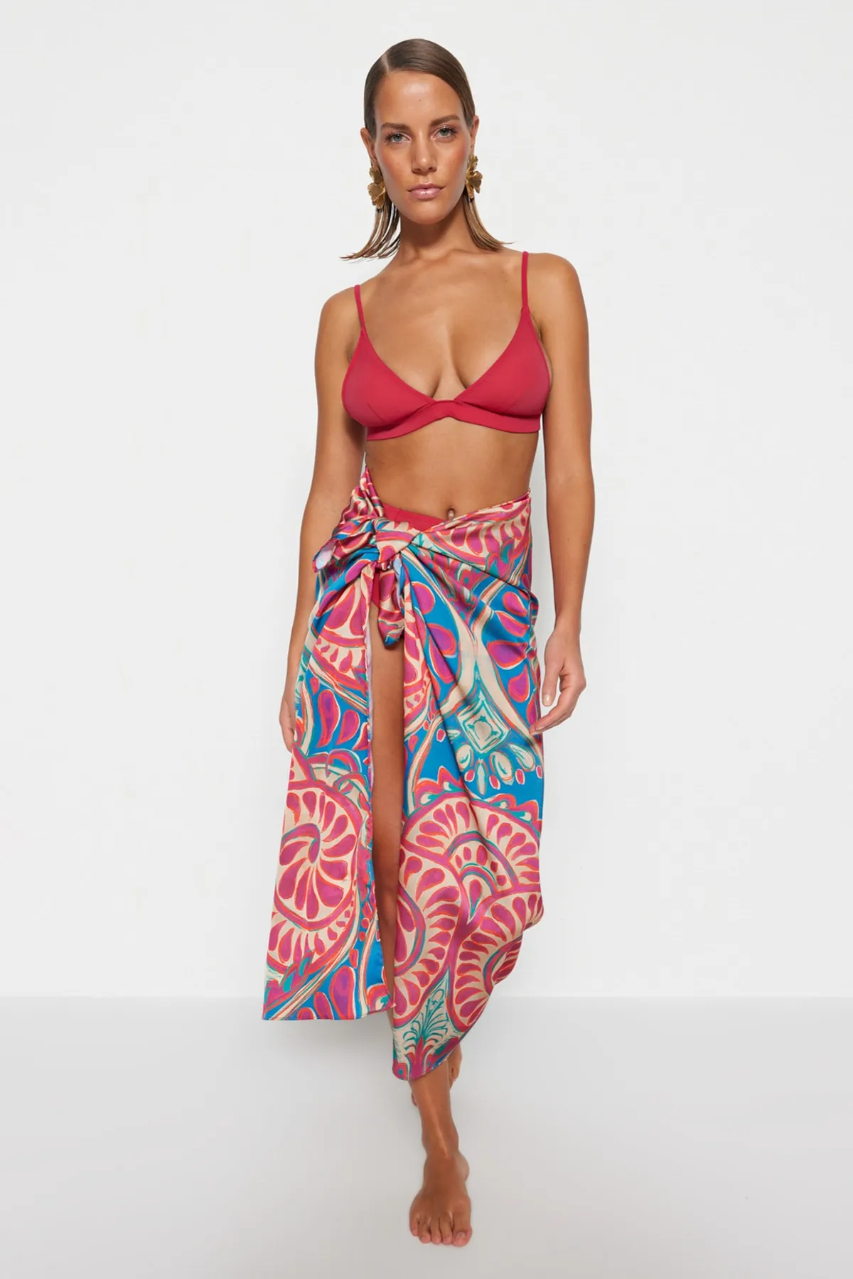 Trendyol Collection  Ethnisch gemusterter, gewebter Maxi-Pareo TBESS23PR00005