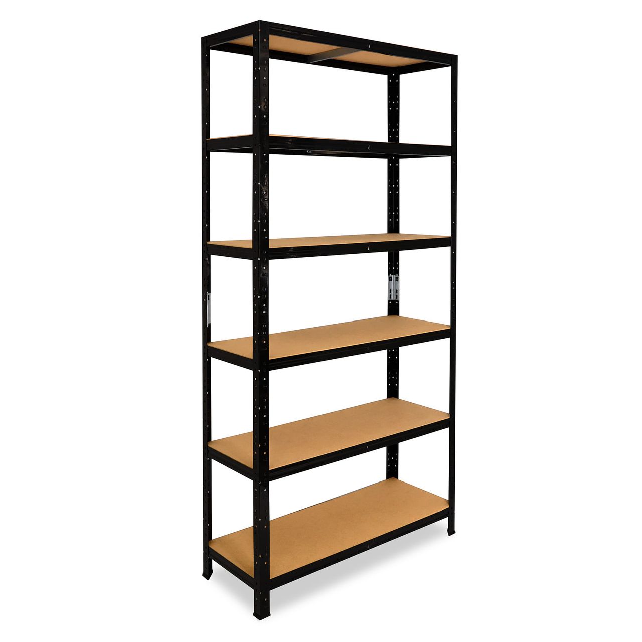 Shelfplaza BLACK 200x120x60cm Schwerlastregal in schwarz mit 6 Böden