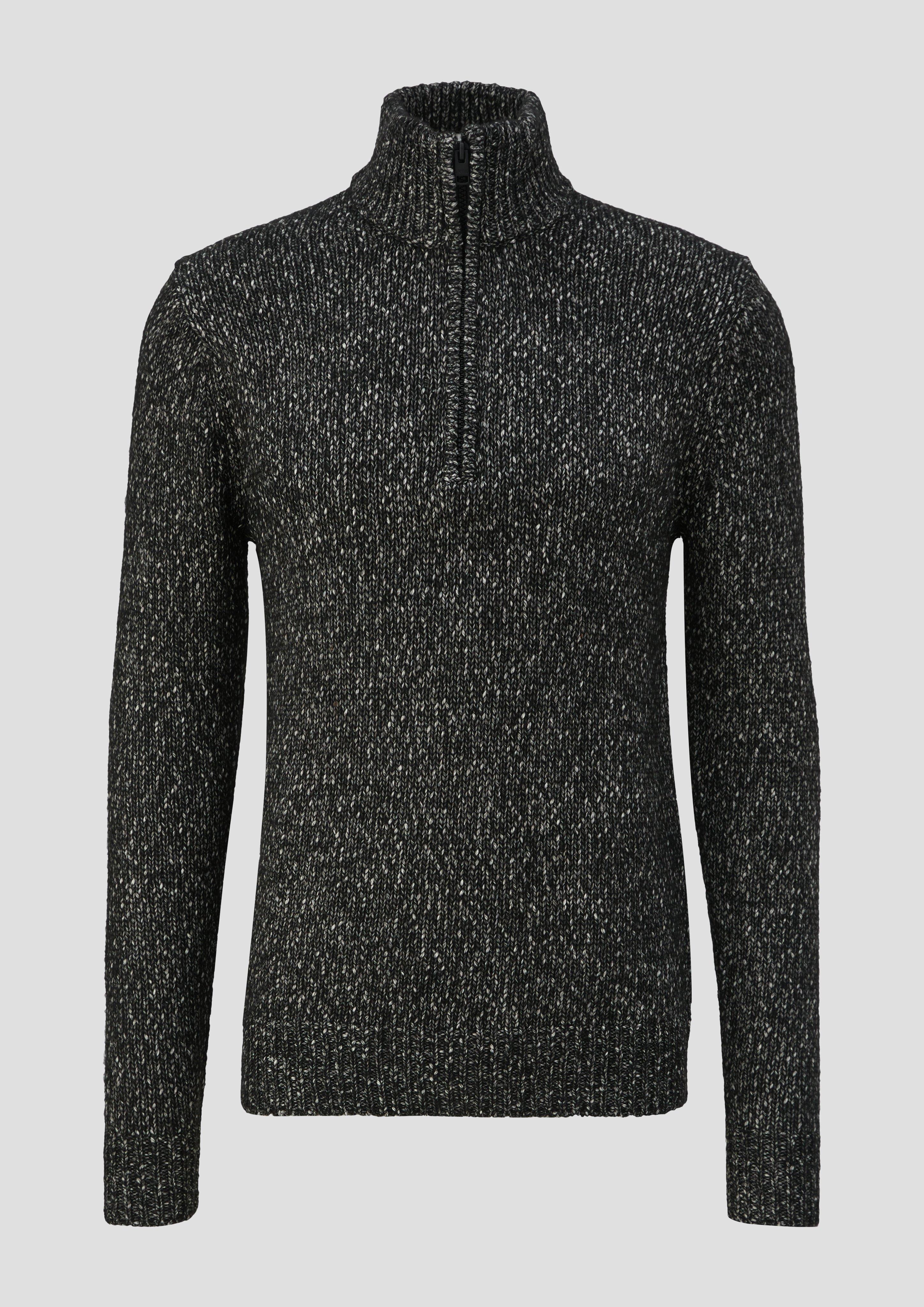 Slim Fit: Strickpullover mit Reißverschluss  2143022-99X0