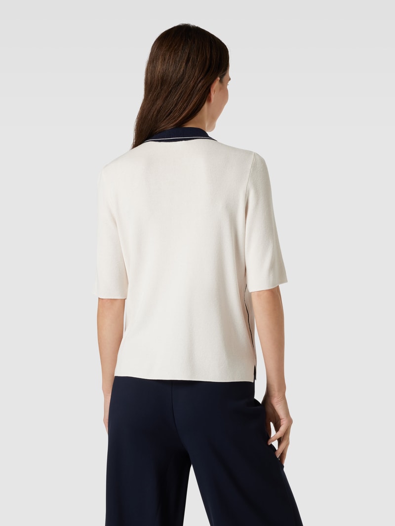 Poloshirt aus Viskose-Mix mit Knopfleiste in ecru