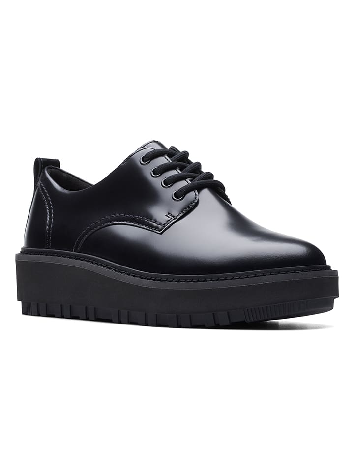 Clarks Leder-Schnürschuhe ''OriannaW Derby'' in Schwarz günstig kaufen