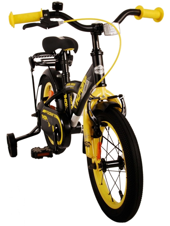 Volare Kinderfahrrad Thombike für Jungen 14 Zoll Kinderrad in Schwarz Gelb 4 Jahre günstig kaufen onesize