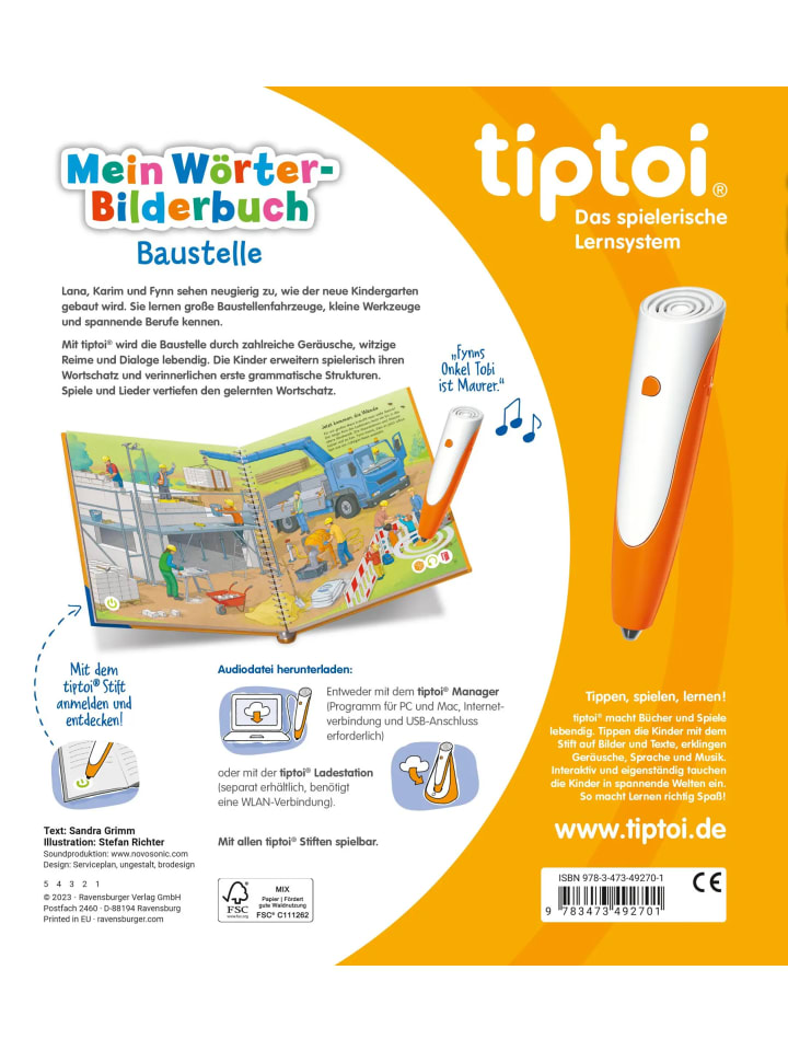 Ravensburger tiptoi® Mein Wörter-Bilderbuch - Baustelle günstig kaufen onesize