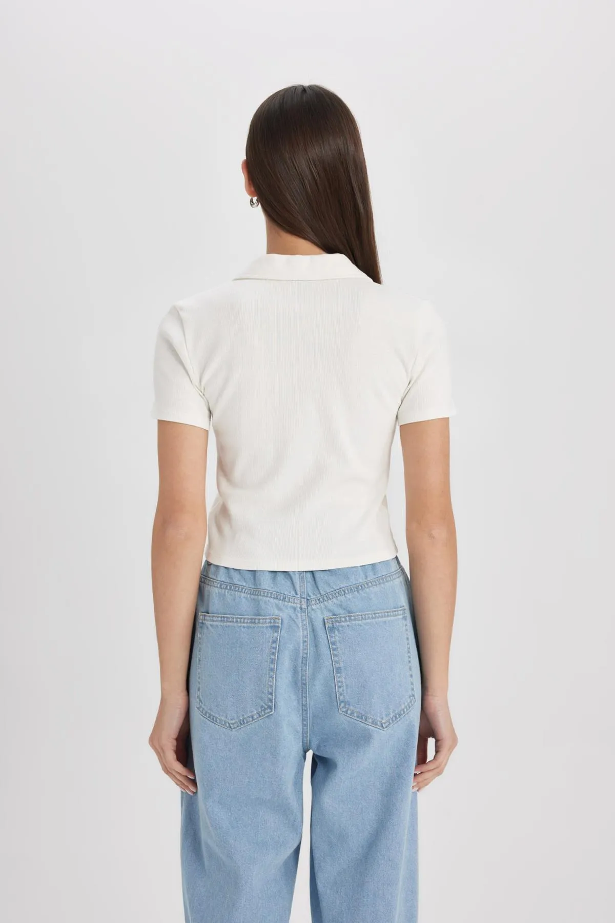 DeFacto  T-Shirt - Weiß - Figurbetont