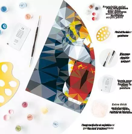 CreArt Polygon Tiger - Malen nach Zahlen für Erwachsene