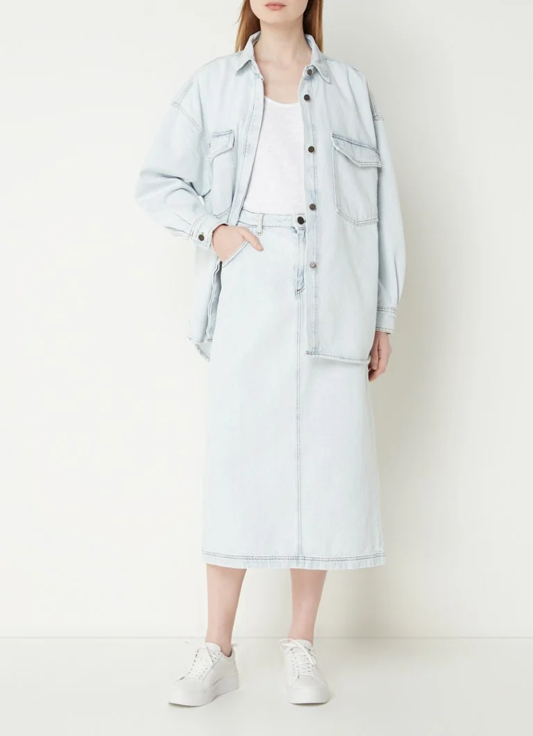 Fustă midi din denim vintage American Joybird cu crăpătură
