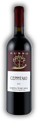 Russo, Ceppitaio, Sangiovese, Cabernet Sauvignon, Canaiolo, Ciliegiolo, Colorino, Merlot, IGT, 2021, Toscana  Russo, Ceppitaio, Sangiovese, Cabernet Sauvignon, Canaiolo, Ciliegiolo, Colorino, Merlot, IGT, 2021, Toscana  Elegant, würzig und harmonisch